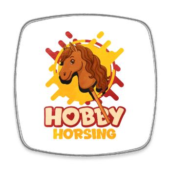 Hobby Horsing Pop Art Horse - Square fridge magnet - white - Front