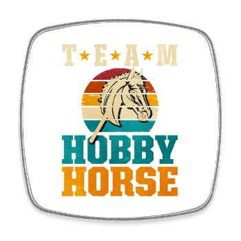 Team Hobby Horse Vintage - Viereckiger Kühlschrankmagnet - Weiß - Vorne