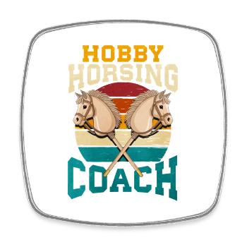 31 Hobby Horsing Coach - Viereckiger Kühlschrankmagnet - Weiß - Vorne