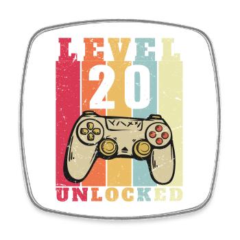Level 20 Vollständiges 20-jähriges Jubiläum - Viereckiger Kühlschrankmagnet - Weiß - Vorne