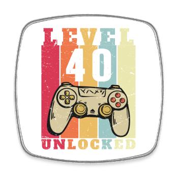Level 40 Geburtstag Vollständige 40 Jahre - Viereckiger Kühlschrankmagnet - Weiß - Vorne