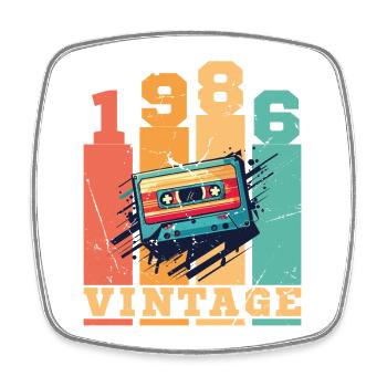 1986 Vintage Retro Geburtstagsgeschenk - Viereckiger Kühlschrankmagnet - Weiß - Vorne