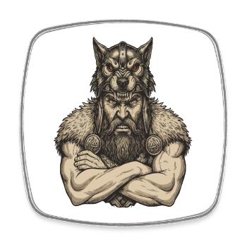 Viking Viking Legend Sailor Odin Raven Fighter - Square fridge magnet - white - Front