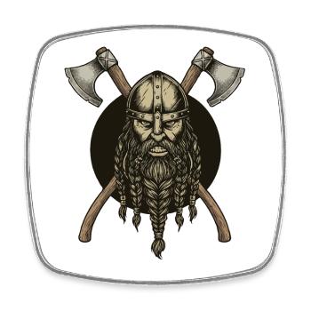 Légende viking viking marin Odin Raven Fighter - Magnet carré - blanc - Devant