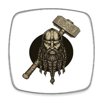 Viking Viking Legend Sailor Odin Raven Fighter - Square fridge magnet - white - Front