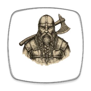 Légende viking viking marin Odin Raven Fighter - Magnet carré - blanc - Devant