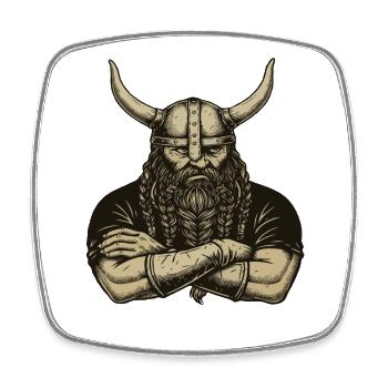 Viking Viking Legend Sailor Odin Raven Fighter - Square fridge magnet - white - Front