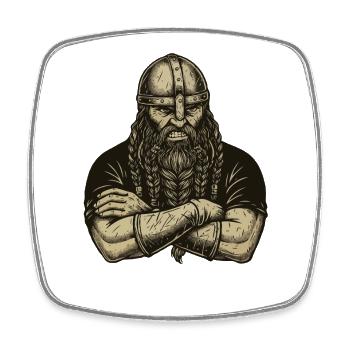 Viking Viking Legend Sailor Odin Raven Fighter - Square fridge magnet - white - Front