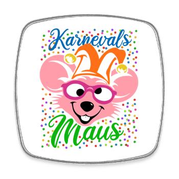 Karnevals Maus | Big Face Kostüm Verkleidung - Viereckiger Kühlschrankmagnet - Weiß - Vorne