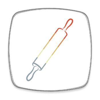 Croquis vintage en rouleau à pâtisserie - Magnet carré - blanc - Devant