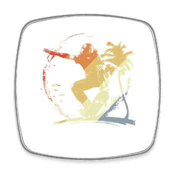 Skateboarding Grafik Vintage Look - Viereckiger Kühlschrankmagnet - Weiß - Vorne