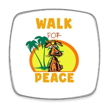 Go for Peace Dog - Square fridge magnet - white - Front
