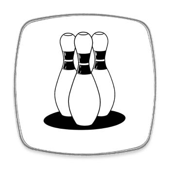 Bowling Cartoon Look - Viereckiger Kühlschrankmagnet - Weiß - Vorne