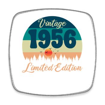 70e Anniversaire 70 ans 1956 Cadeau Vintage Rétro - Magnet carré - blanc - Devant