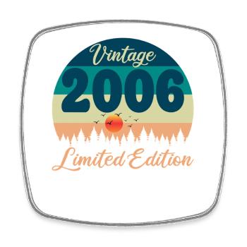 20e Anniversaire 20 ans 2006 Cadeau Vintage Rétro - Magnet carré - blanc - Devant