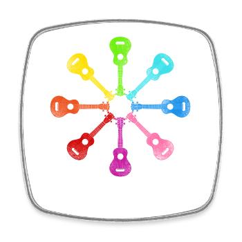 Hawaiian Ukulele Uke Rainbow - Viereckiger Kühlschrankmagnet - Weiß - Vorne