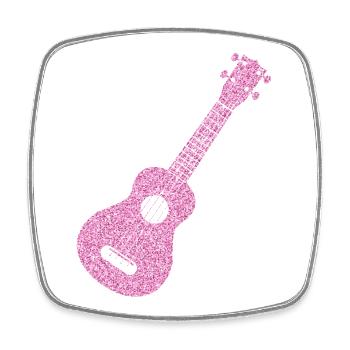 Hawaiian Ukulele Uke Diamonds - Viereckiger Kühlschrankmagnet - Weiß - Vorne