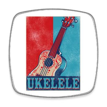 Hawaiian Ukulele Uke Retro Vintage - Square fridge magnet - white - Front