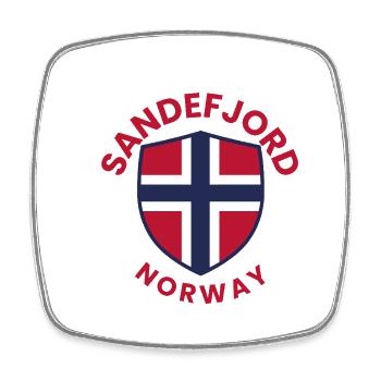 Sandefjord Norway Shield - Square fridge magnet - white - Front