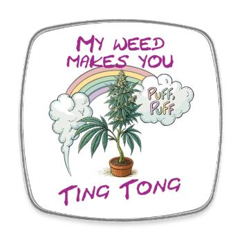 Ting Tong - Square fridge magnet - white - Front