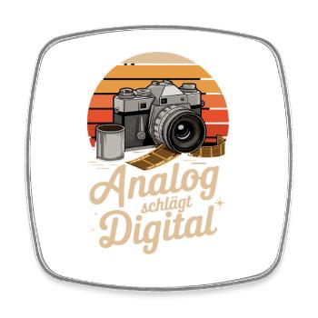  Analog Schlägt Digital Retro Kamera Fotografie - Viereckiger Kühlschrankmagnet - Weiß - Vorne