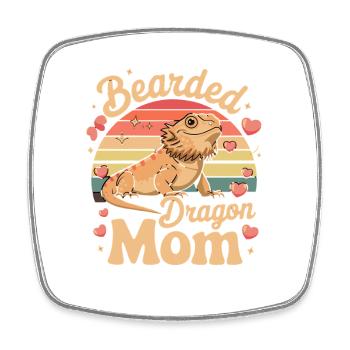 Bearded Dragon Mom Bearded Dragons Mom Reptiles - Square fridge magnet - white - Front