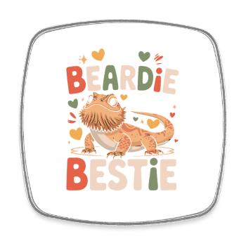 Mon dragon barbu est mon meilleur ami Dragon barbu drôle - Magnet carré - blanc - Devant