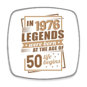 50 Jahre Jahrgang Legenden 1976 Retro Modern - Viereckiger Kühlschrankmagnet - Weiß - Vorne