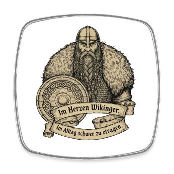Viking Viking Legend Sailor Odin Raven Fighter - Square fridge magnet - white - Front