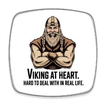 Viking Viking Legend Sailor Odin Raven Fighter - Square fridge magnet - white - Front