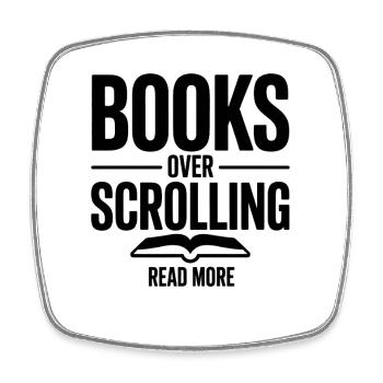 Books Over Scrolling Read More Lesen - Viereckiger Kühlschrankmagnet - Weiß - Vorne