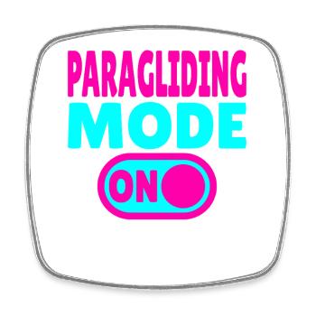 Paragliding Mode ON – Paragliding Freedom - Square fridge magnet - white - Front