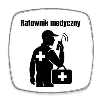 Medizinische Pflegekraft mit Erste-Hilfe-Set - Viereckiger Kühlschrankmagnet - Weiß - Vorne