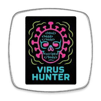 Cybersicherheit: Virus Hunter - Viereckiger Kühlschrankmagnet - Weiß - Vorne