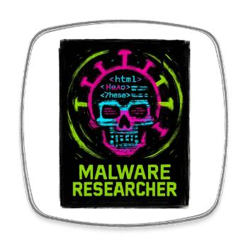Cybersicherheit: Malware-Forscher - Viereckiger Kühlschrankmagnet - Weiß - Vorne