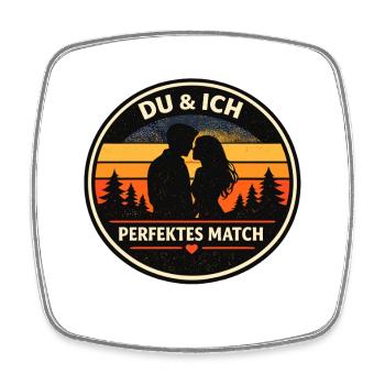 Look de partenaire parfait You & Me - Magnet carré - blanc - Devant
