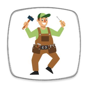 Working Hero Craftsman - Square fridge magnet - white - Front