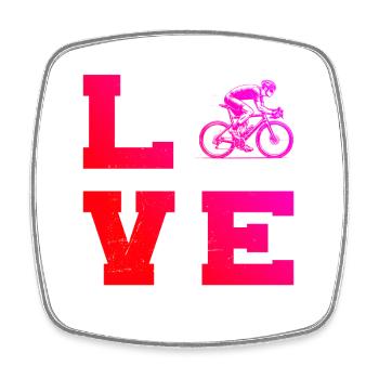 Clear road bike message - Square fridge magnet - white - Front