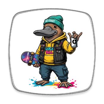 Duck Bill Street Punk Hoodie - Square fridge magnet - white - Front