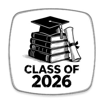 CLASS OF 2026 Absolventen Studium Abitur - Viereckiger Kühlschrankmagnet - Weiß - Vorne