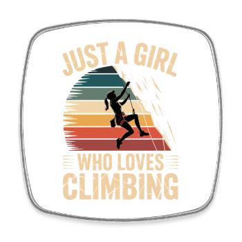 Just A Girl Who Loves Climbing - Square fridge magnet - white - Front