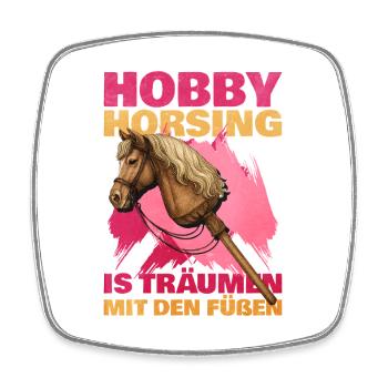 48 Hobby Horsing Is Traumen Mit Den Fussen - Viereckiger Kühlschrankmagnet - Weiß - Vorne