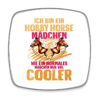 41 Ich Bin Ein Hobby Horse Madchen - Viereckiger Kühlschrankmagnet - Weiß - Vorne