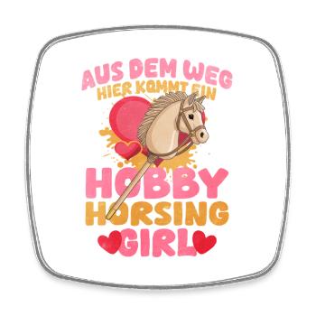 43 Aus Dem Weg Hier Kommt Ein Hobby Horsing Gir - Viereckiger Kühlschrankmagnet - Weiß - Vorne