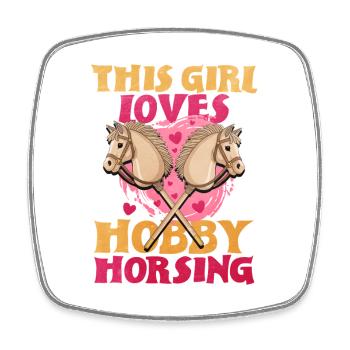 Cette fille adore le hobbyhorsing - Magnet carré - blanc - Devant
