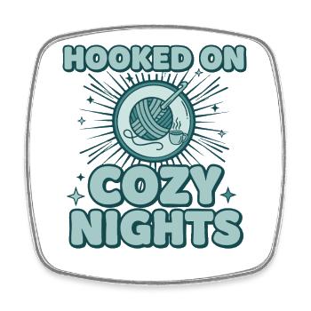 Accro aux nuits douillettes Amant du crochet Drôle - Magnet carré - blanc - Devant