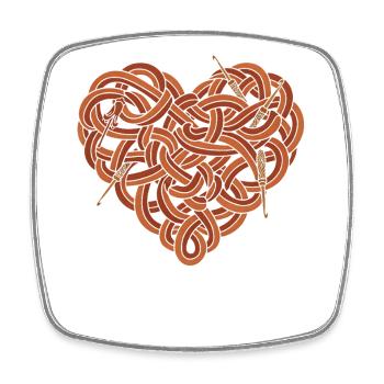 Crochet Lover Heart Yarn Hooks Funny Crochet - Square fridge magnet - white - Front