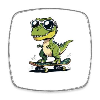 Skater alligator with sunglasses - Square fridge magnet - white - Front