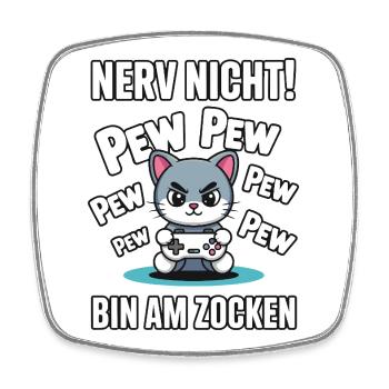 Nerve Not I'm Gambling Gamer Cat Design - Square fridge magnet - white - Front