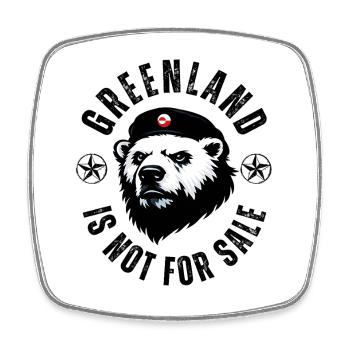 Greenland is not for Sale Funny Bear Design - Viereckiger Kühlschrankmagnet - Weiß - Vorne